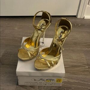 Wild Rose Gold Strappy Heels